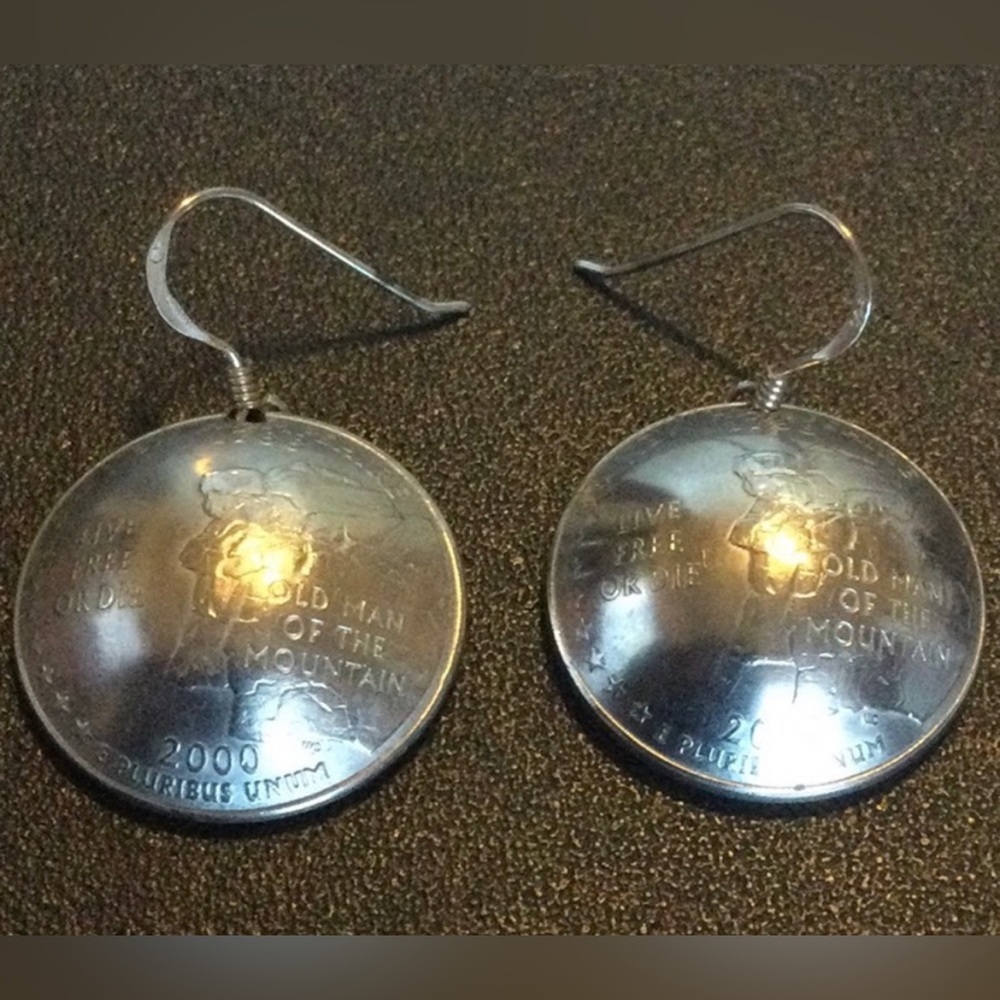 Unique millennial coin earrings